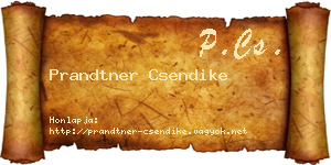 Prandtner Csendike névjegykártya